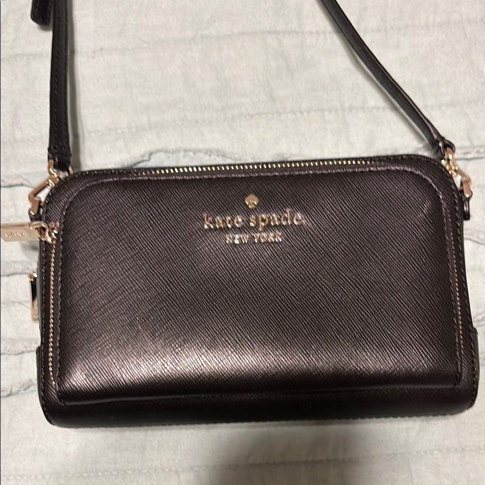 Kate Spade Black crossbody with Gold Accents